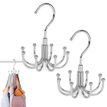 Belt Storage Organizer Pack of 2, 360 Rotatable Clothes Hangers for Ties, Scarves, Hats, Bags, Bras, Silver