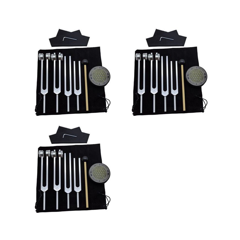 Photos - Massager 12x Tuning Forks for Healing Set 128Hz, 136Hz, 256Hz, 384Hz & Hockey Puck Activator for Healing,Sound Therapy,Keep Body