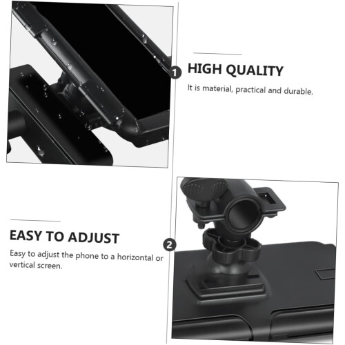 Supporto per smartphone impermeabile nero per bicicletta, supporto per telefono touchscreen, robusto, per bici. 2