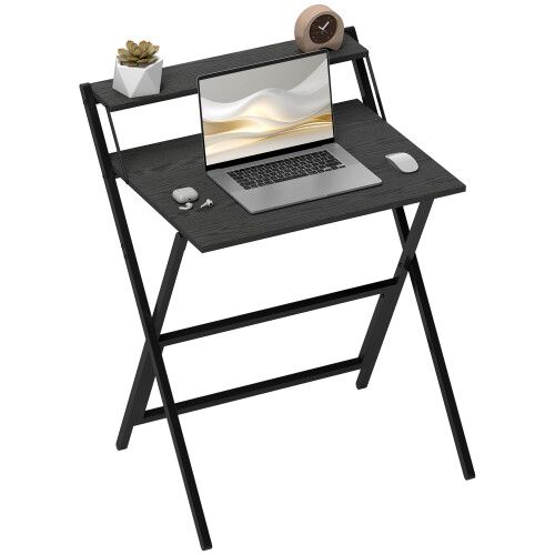 Homcom HOMCOM 70 cm Folding Computer Desk for Small Spaces Bedroom, Black 1