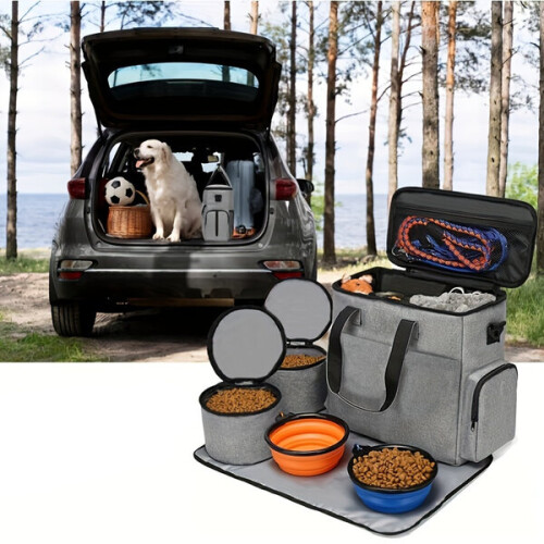 5-piece pet travel backpack with zipper 1