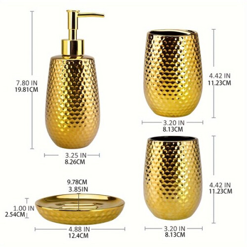 4-teiliges Badezimmer-Accessoire-Set, Cremespender 2