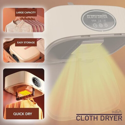 Sèche-linge électrique portable mini pliable rose 2