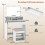 Costway 80 cm Makeup Vanity Desk Set with LED Bulbs Mirror And Stool 4