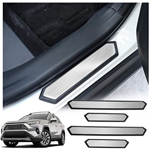 Interior Accessories Door Sill Protector Compatible for  Rav4 2019 2020,RAV4 Door Step Plate 2
