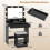 Costway 80 cm Makeup Vanity Desk Set with LED Bulbs Mirror And Stool 4