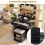 Costway 80 cm Makeup Vanity Desk Set with LED Bulbs Mirror And Stool 7