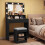 Costway 80 cm Makeup Vanity Desk Set with LED Bulbs Mirror And Stool 12