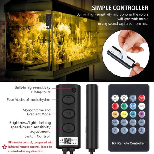 Éclairage LED pour aquarium, éclairage LED pour aquarium avec télécommande 2