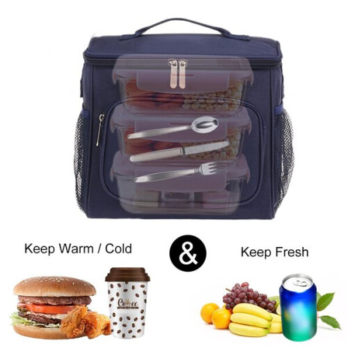Bolsa térmica para almoço de 10 litros com compartimentos ajustáveis. 1