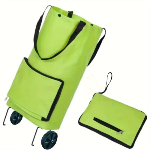 Ensemble de chariot de courses pliable à roulettes 2