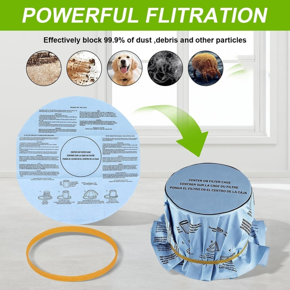 90107 Dry Disc Vacuum Filters For Most 5 Gallon And Larger Branded Wet/Dry Vacuum Cleaners 4713517572187