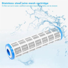 2 Cartouches Filtrantes de 25 cm (10 Pouces) en Acier Inoxydable pour Purificateur D'Eau, Préfiltre Anticalcaire