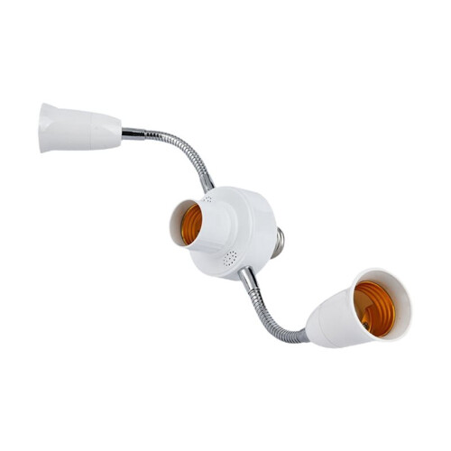 2X E27 LED Bulb Splitter Adapter Adjustable Light Holder Socket Converter for Exhibitions Light Holder 3 Heads 1