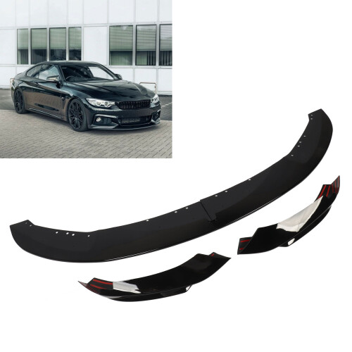 Front Bumper Spoiler Glossy Black for 4 Series