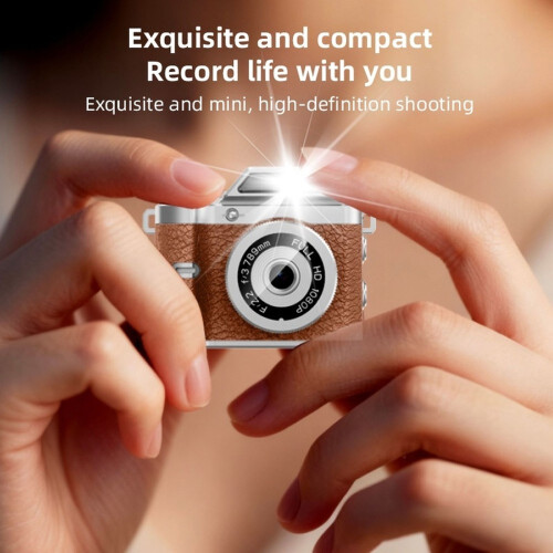 Retro  Keychain Camera Compact Thumb Pocket Digital Cam 1080P CCD Flash Magnetic Mount A:Black 2