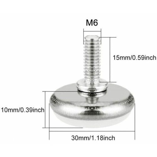 30 piedini regolabili per mobili M6x15mm 1