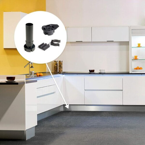 Black, 95 mm 4-piece adjustable feet set with kitchen/bathroom 1