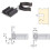 Black, 95 mm 4-piece adjustable feet set with kitchen/bathroom 4