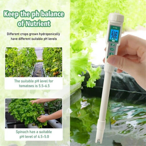 Professionele hydrocultuurmeter 4-in-1 pH EC TDS temperatuurtester 2