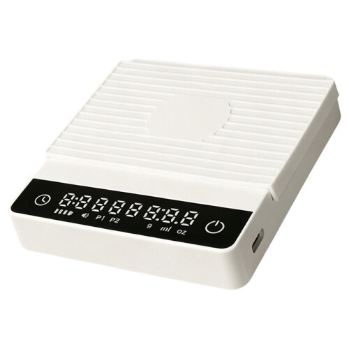 White  Espresso Coffee Electronic Scale Portable Special Hand-Brewed Coffee Bean Scale Timing Weighing Device