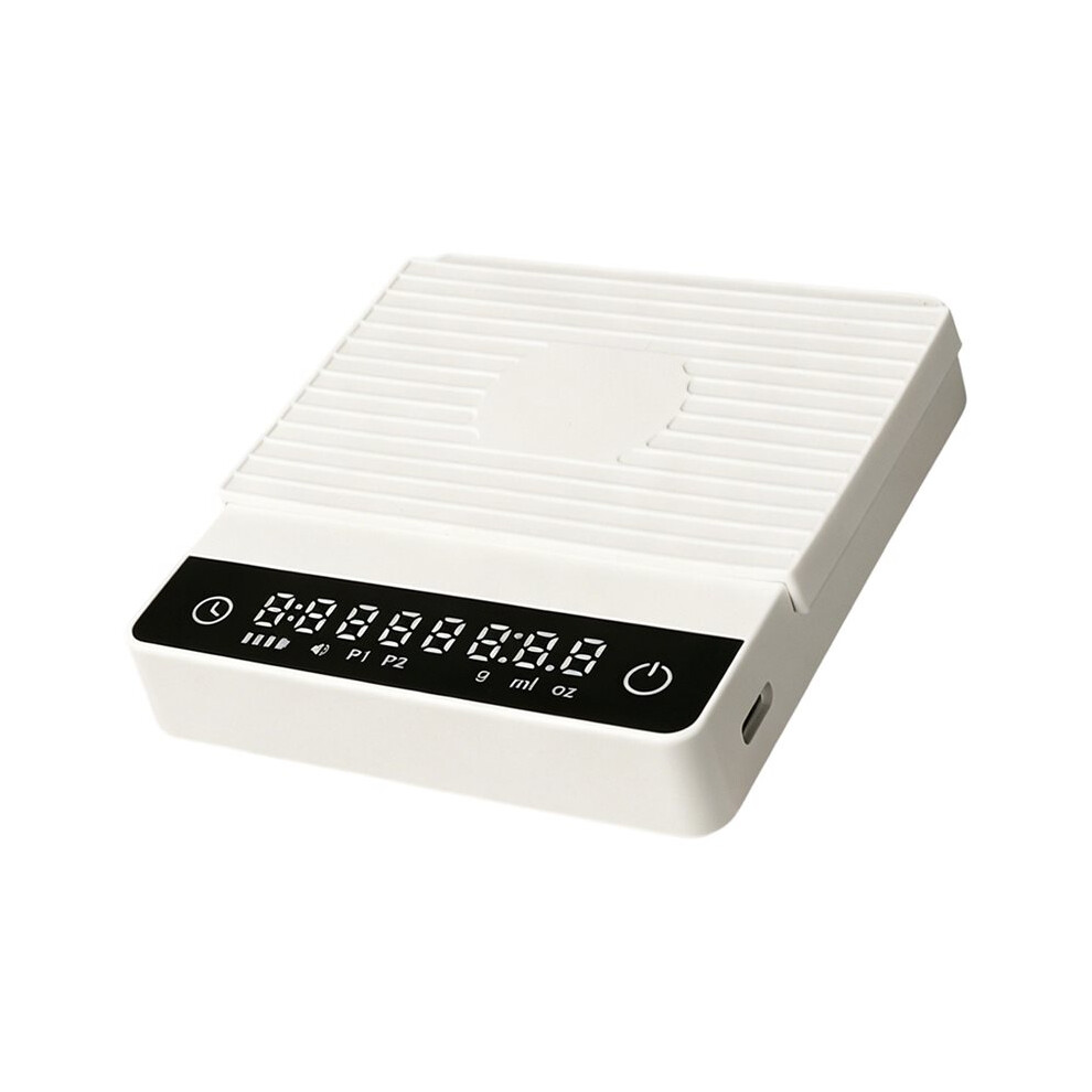 Espresso Coffee Electronic Scale Portable Special Hand-Brewed Coffee Bean Scale Timing Weighing Device White 4713269524342