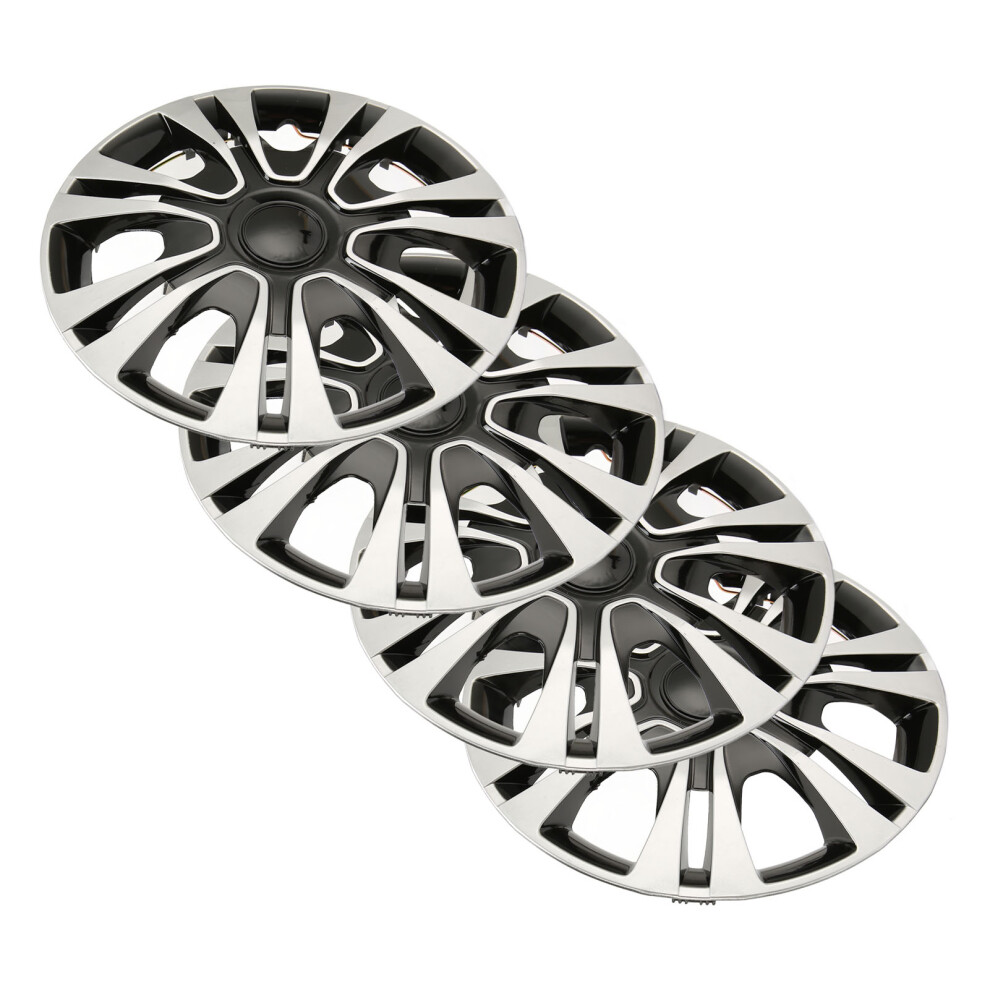 Sporty 15In Hub Caps 4Pcs Dustproof Abs Black 7293282908420