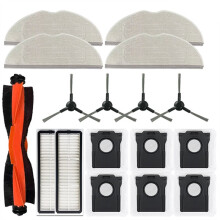 17 Pièces pour Accessoires de Robot Aspirateur pour pour MovaS10 / pour MovaS10 , Sacs à Poussière, Lingettes, Brosses Principales et