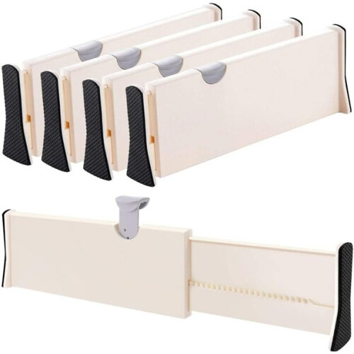 Divisórias para gavetas, pacote com 4 unidades, ajustáveis, expansíveis, de 10 cm (4 polegadas). 2