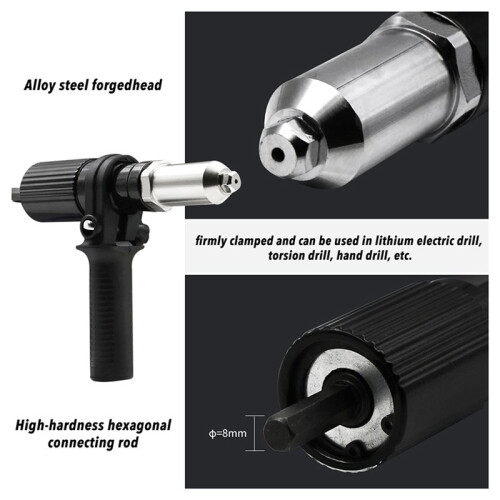 Electric Rivet Nut Machine Accessories Attachments Cordless Riveting Drill Joint Adapter Riveter Insert Nut Tools 2