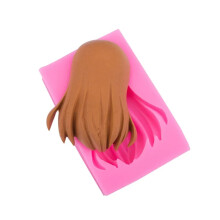 Light Clay Hair Mold Silicone Soft Ceramic Anime Character Hairstyle Production Cute Doll Long Hair Flipping Sugar Model