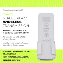 For A-OK RF433 Remote Controller AC123-16 Replacement for A-OK RF433 Curtain Motor Wireless Remote Control Transmitter