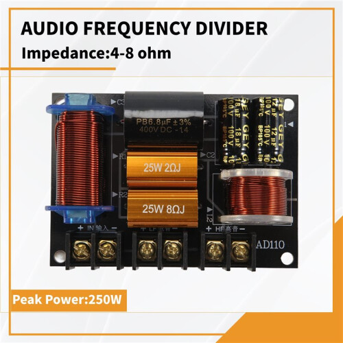 250W Audio Frequency Divider Two Way Hifi Speaker Crossover Stage Performance High Power Frequency Divider 1