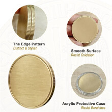 20 Pcs Blank Brass Coins for Laser Engraving: 40 mm Metal Coins with Acrylic Protection Box, Solid Coins