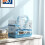 Cage portable pour hamster avec maisonnette, roue d'exercice, gamelle, biberon, bleu clair 4