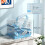 Cage portable pour hamster avec maisonnette, roue d'exercice, gamelle, biberon, bleu clair 5