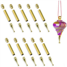 Kit de projeto de enfeites para árvore de Natal - Acabamento dourado, pacote com 10