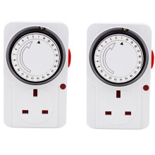 2X 24-Hour Segmented Timer --Saving Plug Timer Socket Kit-with Controller 3-Pin Plug UK Plug
