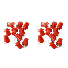 20 Pcs LED Counter Dashboard B8 Bulb - 5 D T5 with Support Auto Self-lighting Red