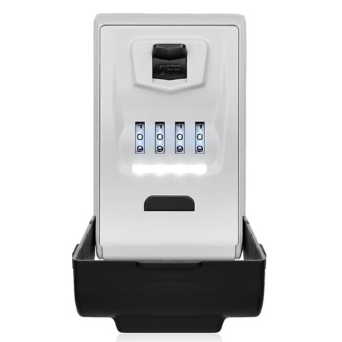 Key Lock Box for Outside with Light  Dials Sturdy Waterproof Combination Key Holder Wall Mount Key Storage Box