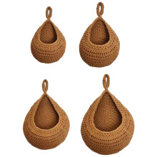 4 Pack Hanging Fruit Baskets for Kitchen Wall Hanging Basket with 4 Pcs Hooks, Produce Vegetable Potato Onion Storage