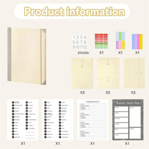 Portable in Case I Go Missing Binder Multiple Pockets File Storage Tools Accordion Storage Folders Large Capacity File
