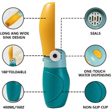 Dog Water Bottle, Leak Proof Portable Pet Water Dispenser for Small Medium Dogs, Foldable Travel Cup