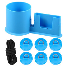 Portavasos 2 en 1 para Tabla de Paddle Surf con 6 Anillas en D para Tabla de Paddle Surf, Cuerda Elástica para Kayak, Portavasos para Tabla de Surf