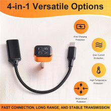 Wireless CarPlay Adapter 4 in 1 Screen Mirroring CarPlay Adapter for ISO & Android,Wired to Wireless,Plug and
