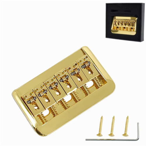 Fixed Bridge 6 String Roller Saddle Bridge Adjustable Electric Guitar Fixed Hardtail Bridge Guitar Replacement Part