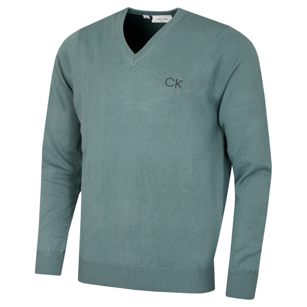 Calvin Klein (Xl, Sage) Mens 2026 Durable Comfort V-Neck Tour Golf Sweater