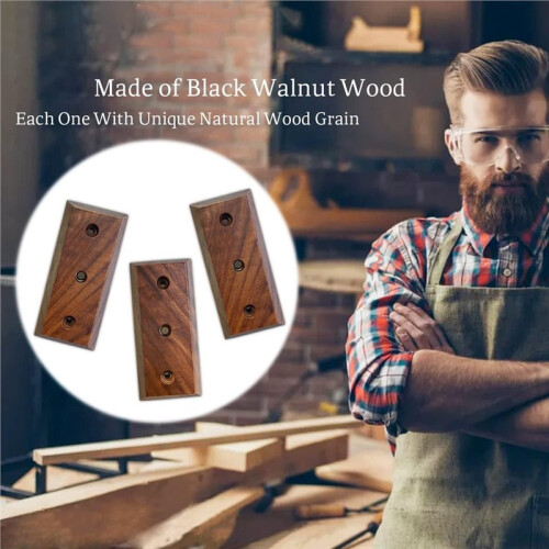 Väggfäste för Gitarr, 3-Pack, Gitarrhängare i Svart Valnötsträ, U-Formad Vägghängare för Gitarr 2