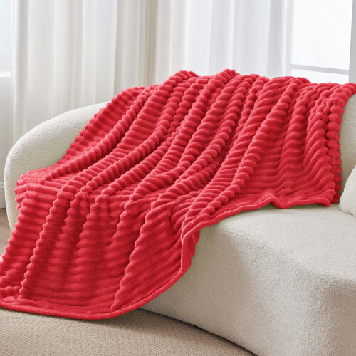 BEDELITE Fluffy Fleece Throw Blanket  Rot Sofa Throw Soft Cosy Warm Small B
