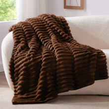 BEDELITE Cuddly Fluffy Blanket Small Soft Flannel Blankets Dark Brown 125